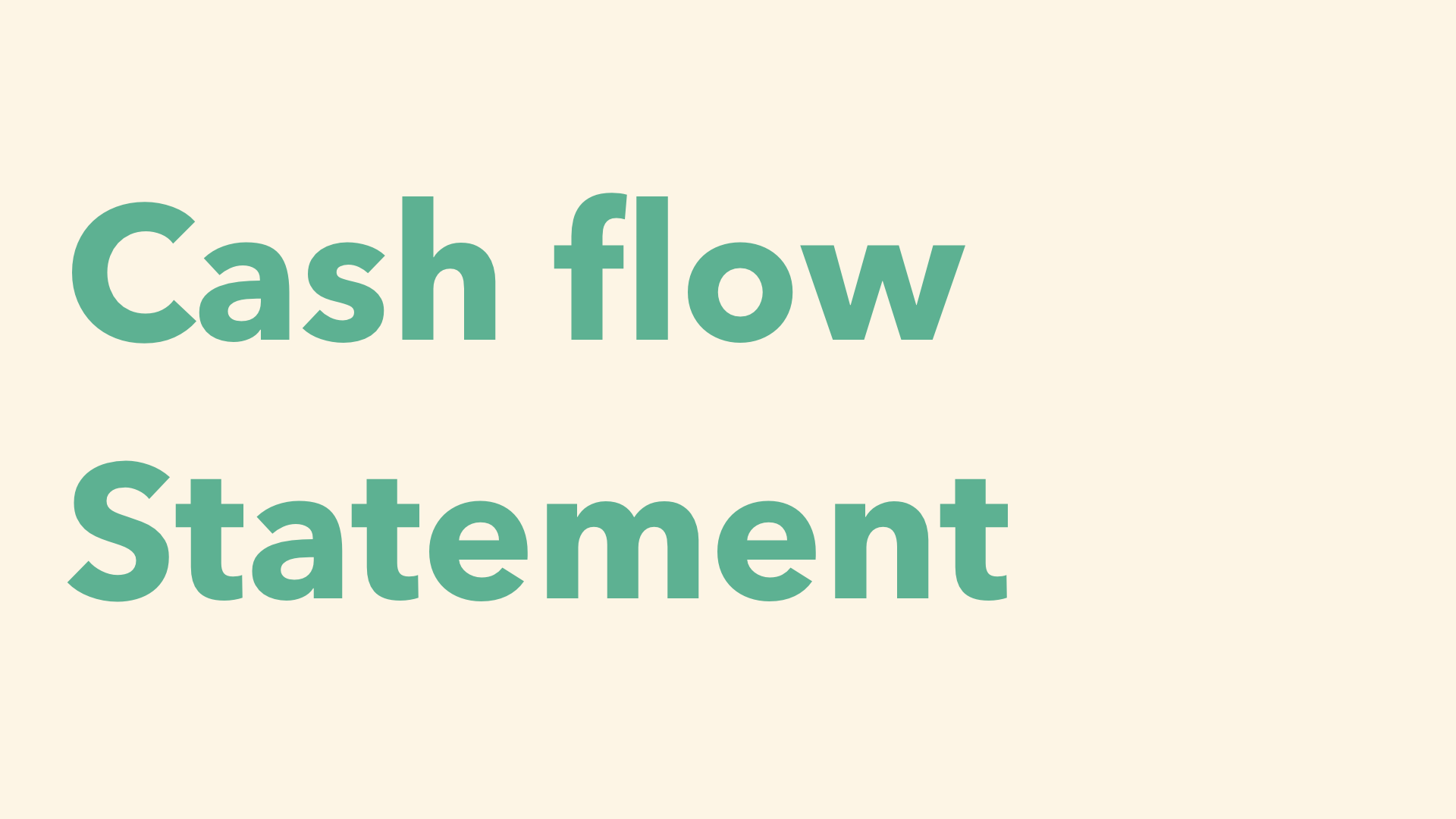 Cash flow Statement